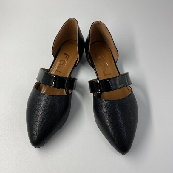 FSJ Black Faux Leather Closed Toe Flats - Picture 4 of 8